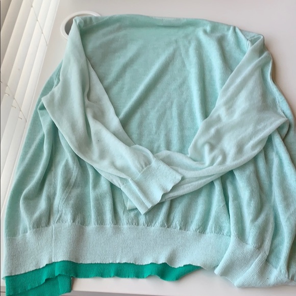 Ann Taylor Cardigan Buttons Blue Green - Picture 3 of 4